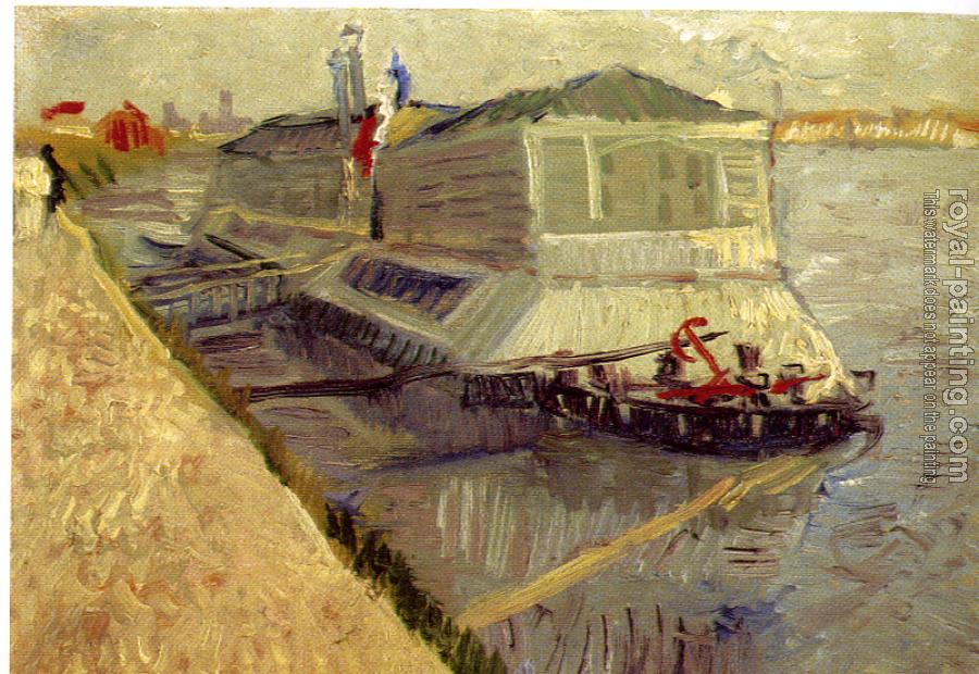 Vincent Van Gogh : Bathing Boat on the Seine